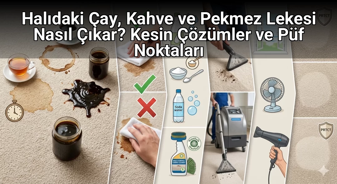 Halıdaki Çay, Kahve ve Pekmez Lekesi Nasıl Çıkar? Kesin Çözümler ve Püf Noktaları